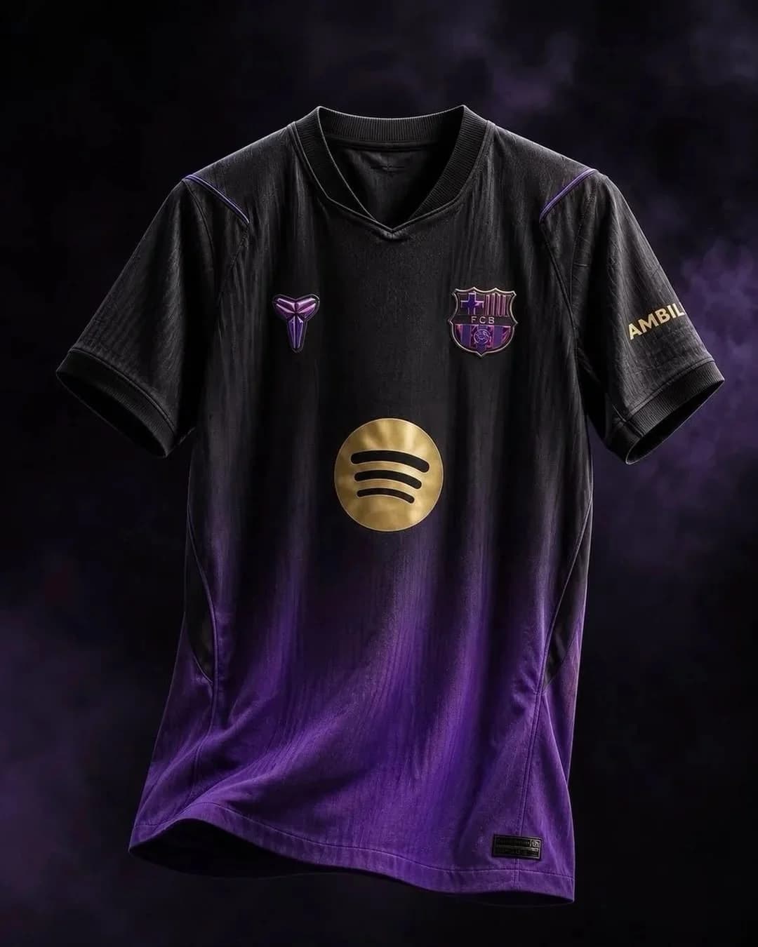 قميص برشلونة × كوبي براينت أسود/بنفسجي كونسبت 2026/27